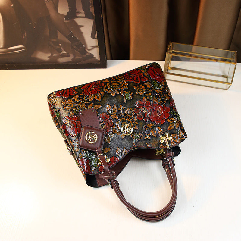 Portable Big Bag Mother Bag Trendy Retro Light Luxury Large Capacity Women's Bag High-end Middle-aged Women's Bag